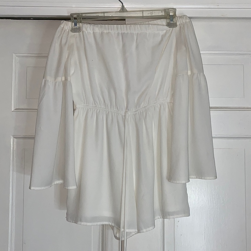 White off the shoulder romper